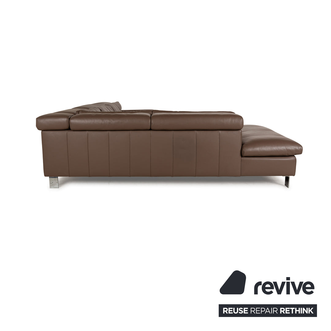 Ewald Schillig Dream Star Leather Corner Sofa Brown Sofa Couch manual function