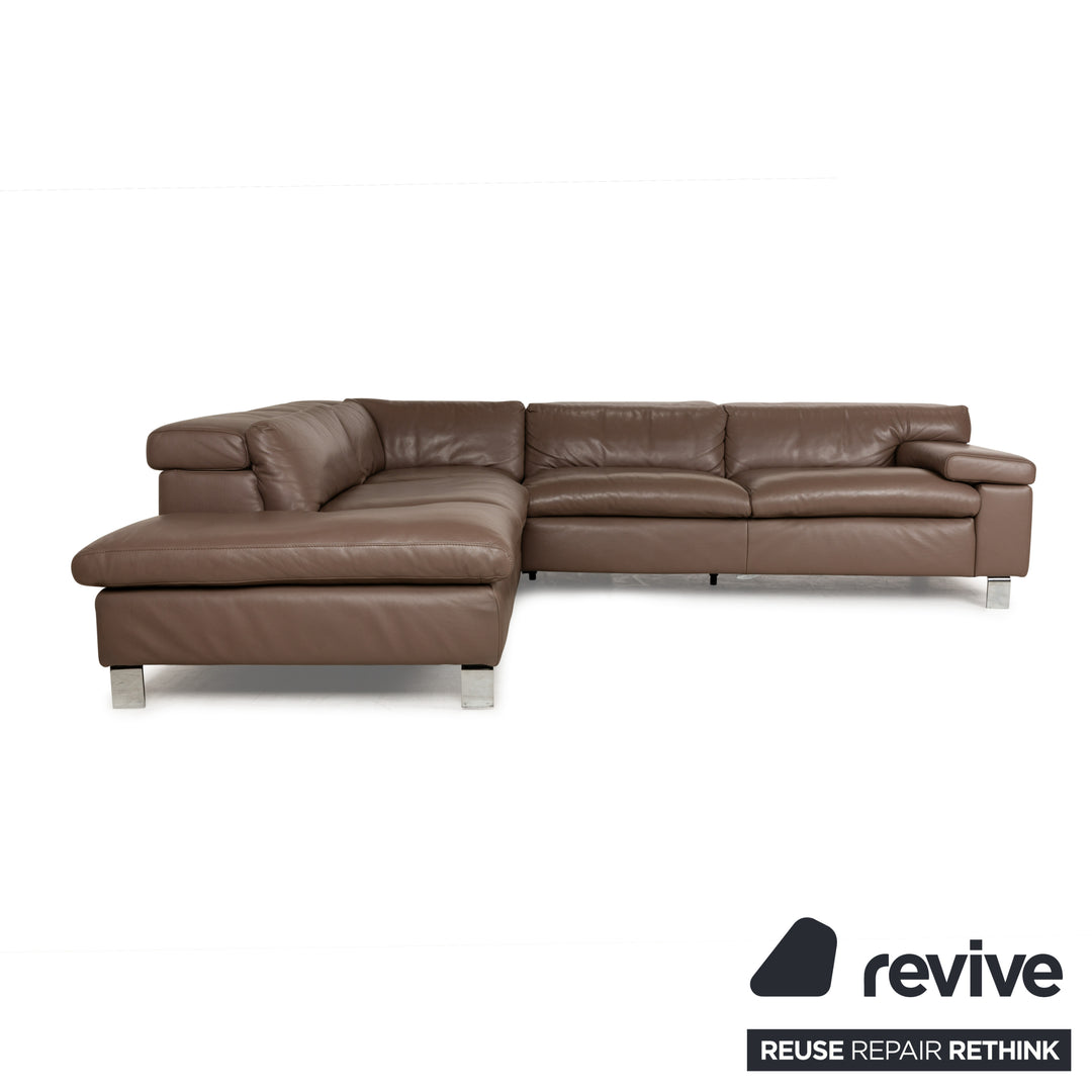 Ewald Schillig Dream Star Leather Corner Sofa Brown Sofa Couch manual function