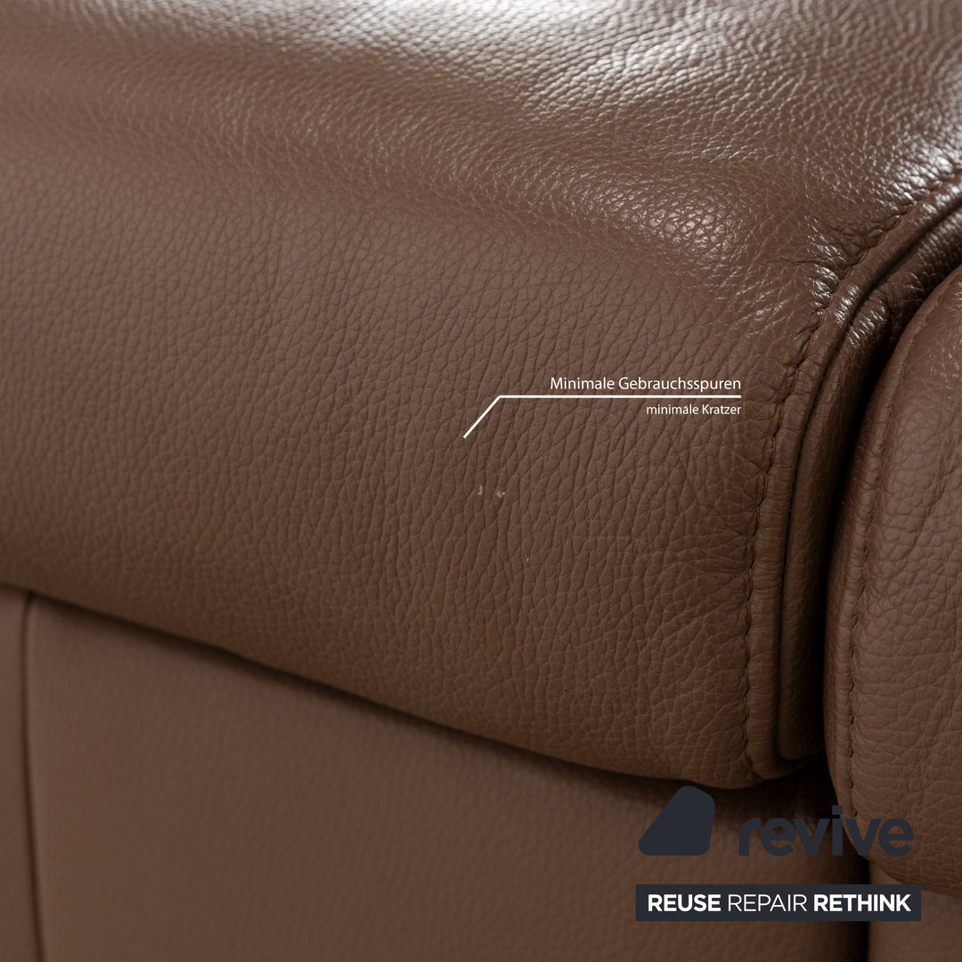 Ewald Schillig Dream Star Leather Corner Sofa Brown Sofa Couch manual function
