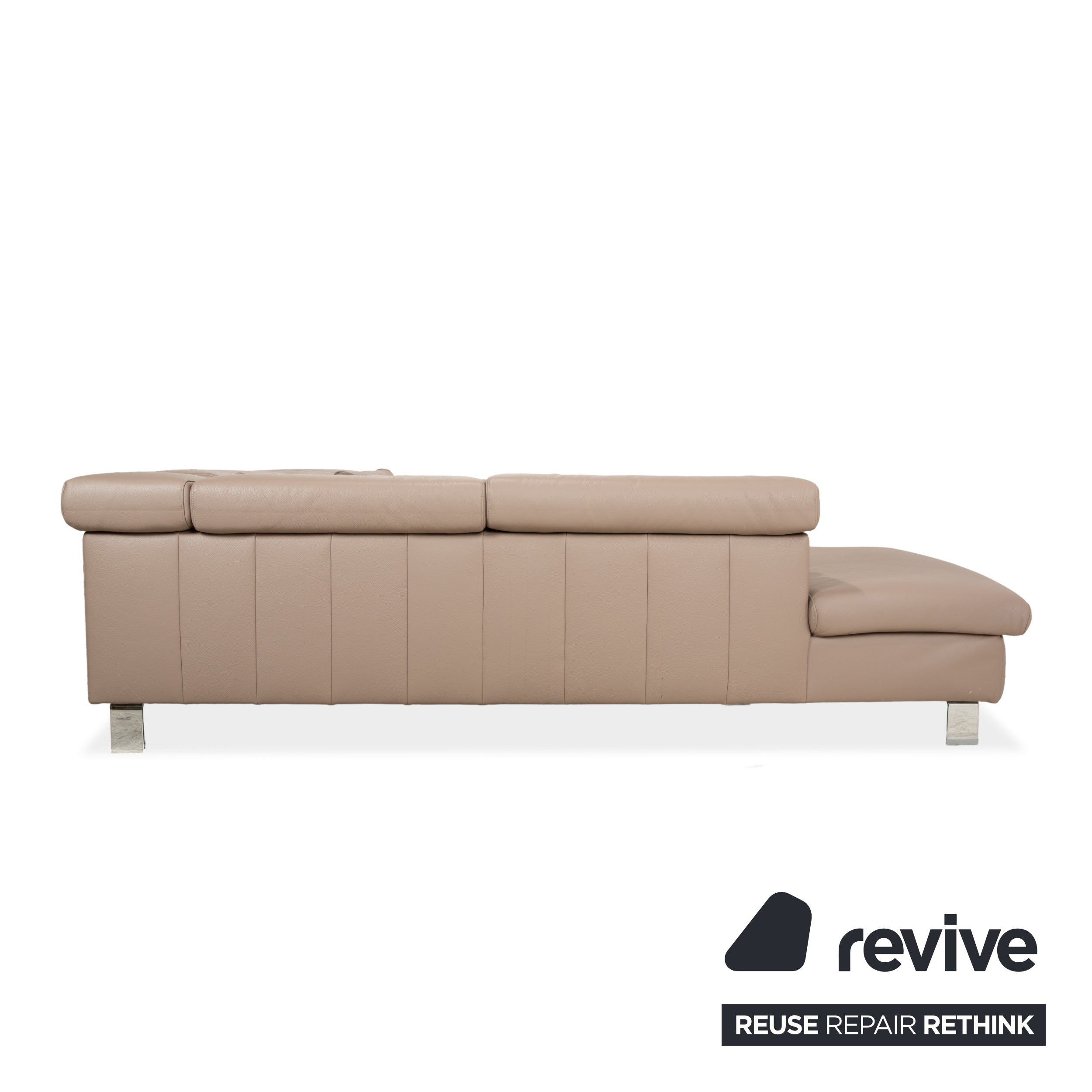 Canapé d'angle en cuir Ewald Schillig Dream Star marron taupe fonction manuelle