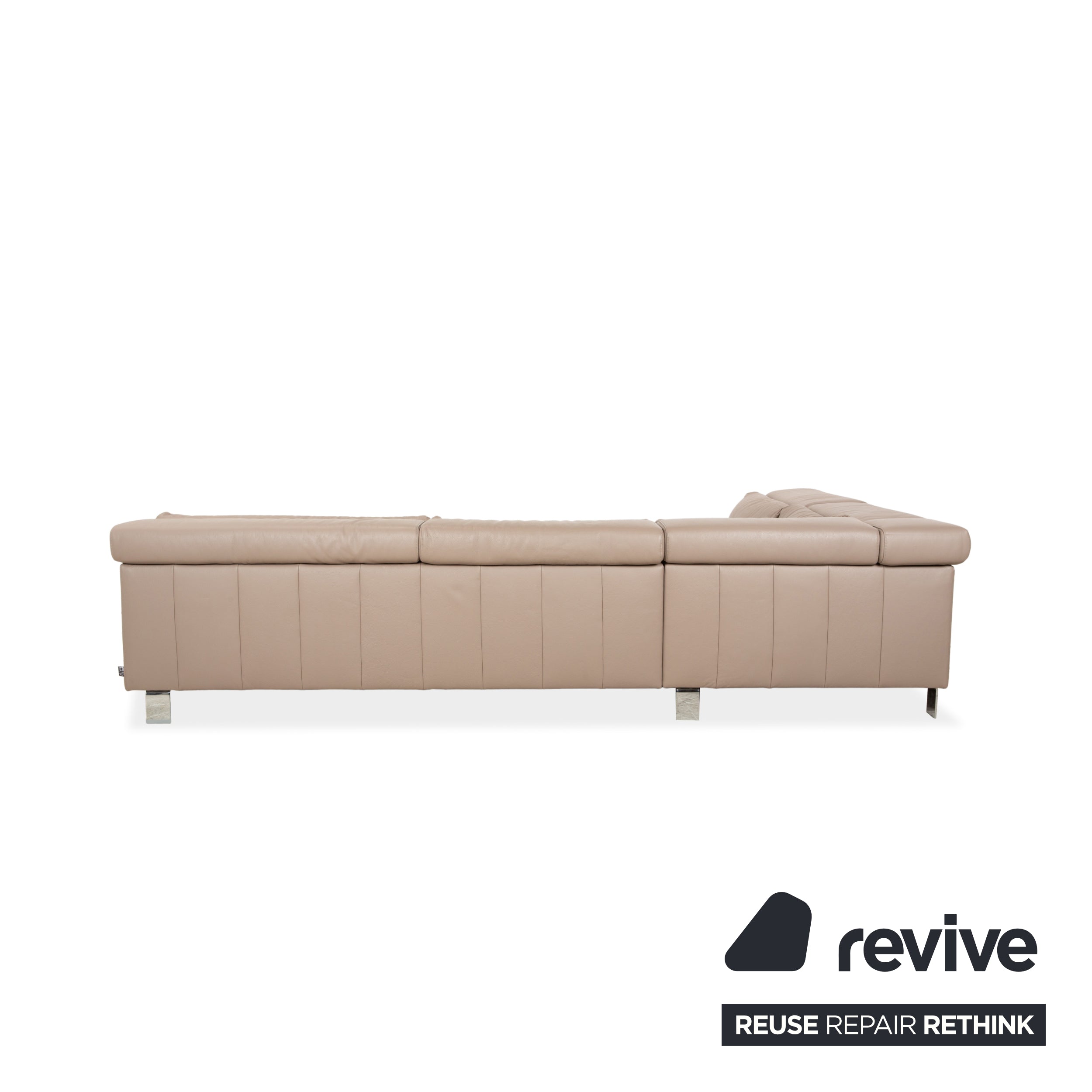 Canapé d'angle en cuir Ewald Schillig Dream Star marron taupe fonction manuelle