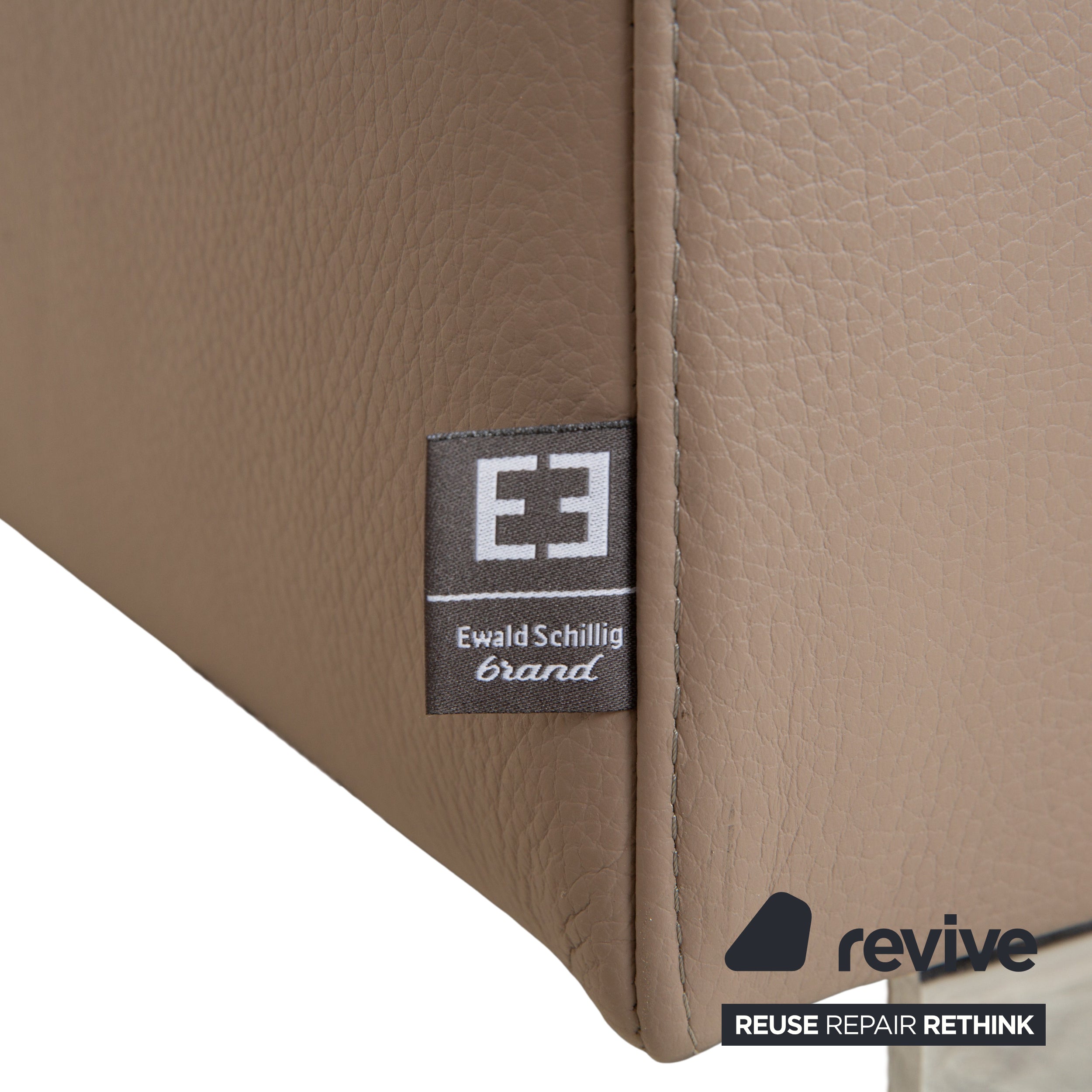 Canapé d'angle en cuir Ewald Schillig Dream Star marron taupe fonction manuelle