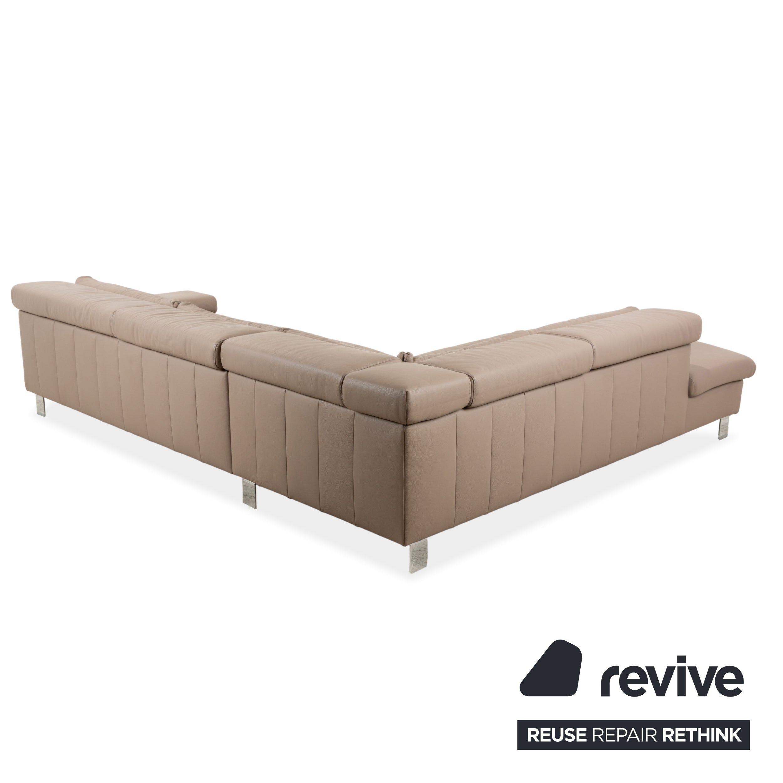 Canapé d'angle en cuir Ewald Schillig Dream Star marron taupe fonction manuelle