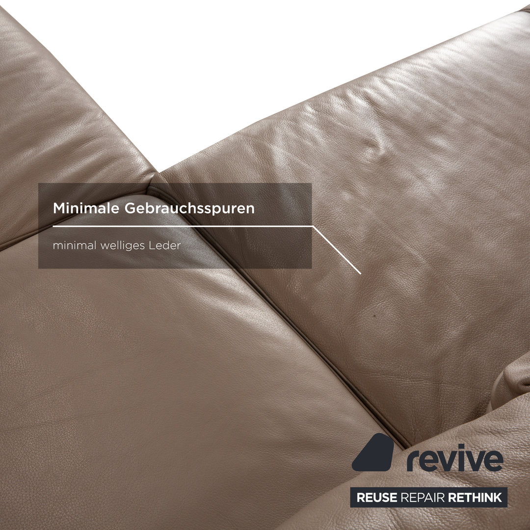Ewald Schillig Dream Star Leder Ecksofa Braun Taupe manuelle Funktion