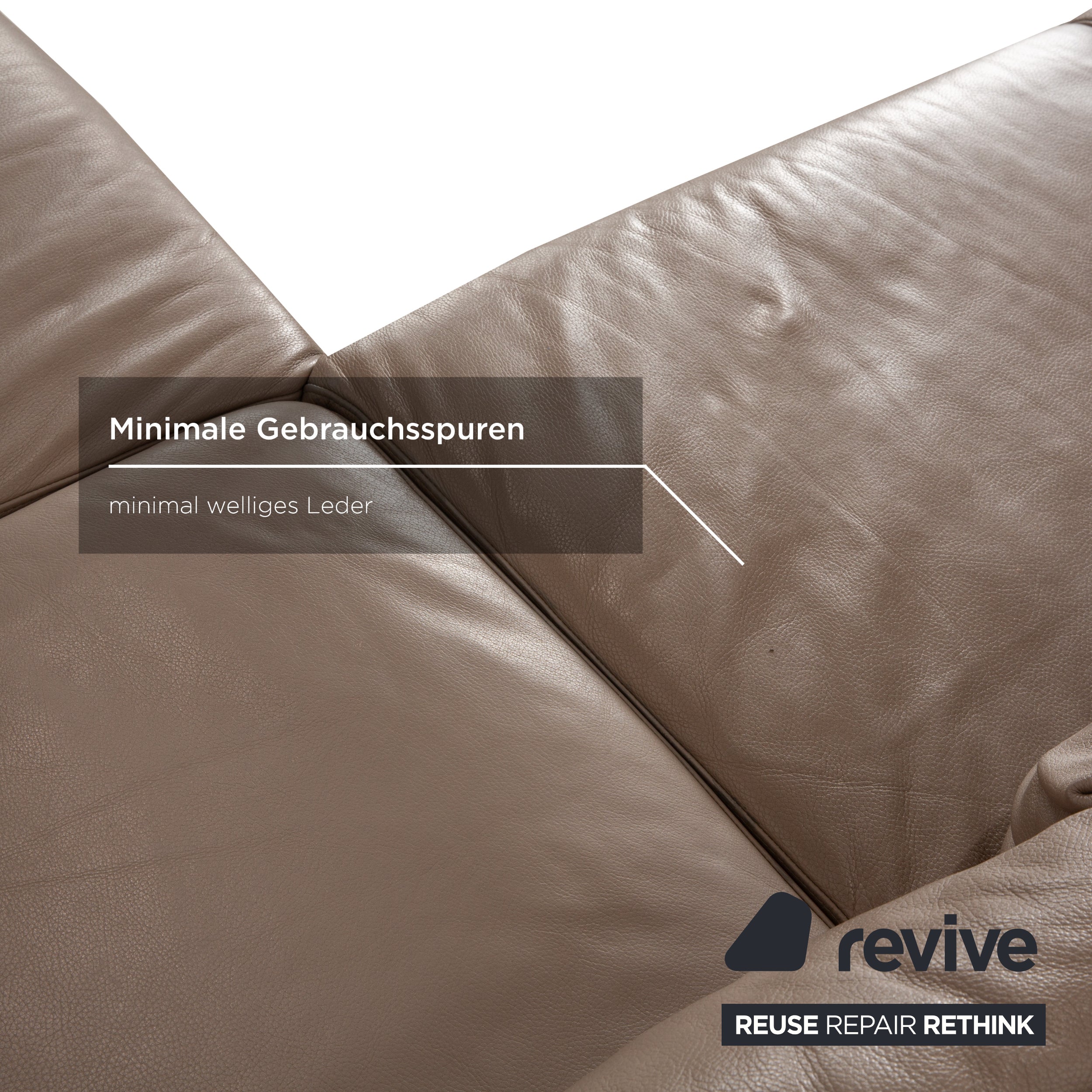 Canapé d'angle en cuir Ewald Schillig Dream Star marron taupe fonction manuelle
