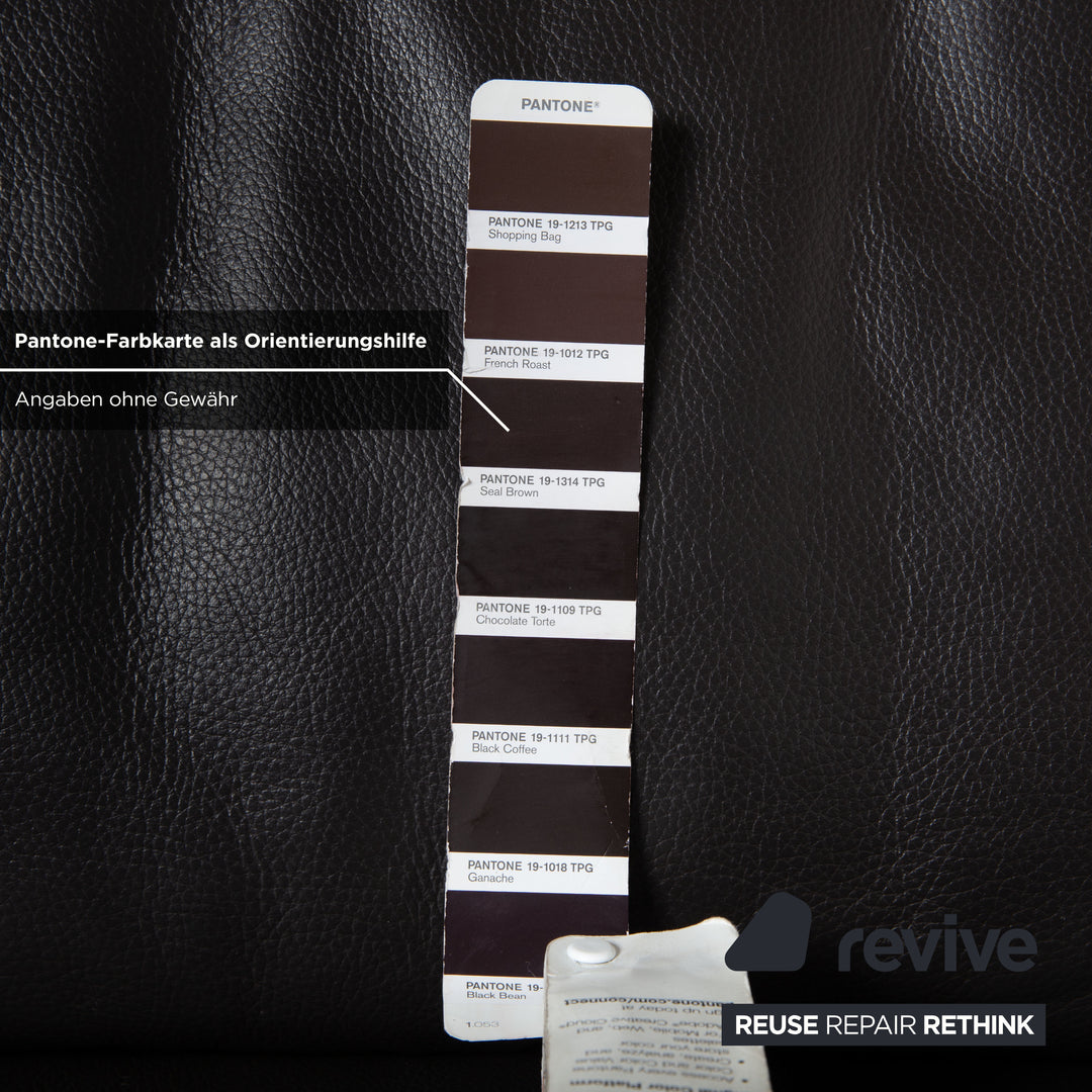 Ewald Schillig Flex Plus Dreisitzer Leder Sofa Espresso Braun Dunkelbraun Couch Federkern