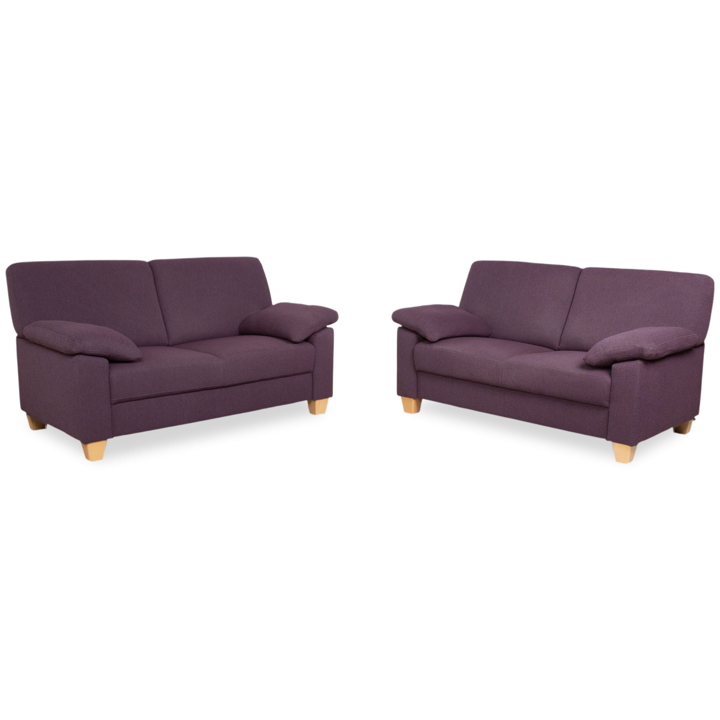 Ewald Schillig Flex Plus Sofa Set Fabric 2x Two-Seater Violet Purple Sofa Couch