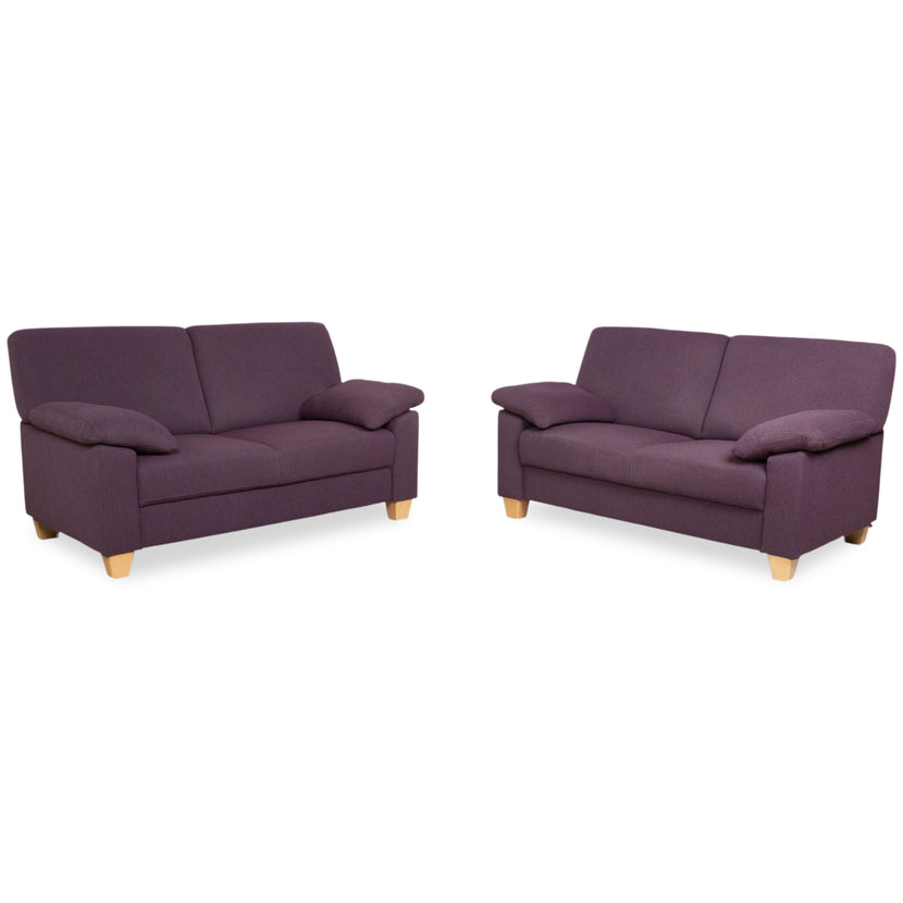 Ewald Schillig Flex Plus Sofa Set Fabric 2x Two-Seater Violet Purple Sofa Couch