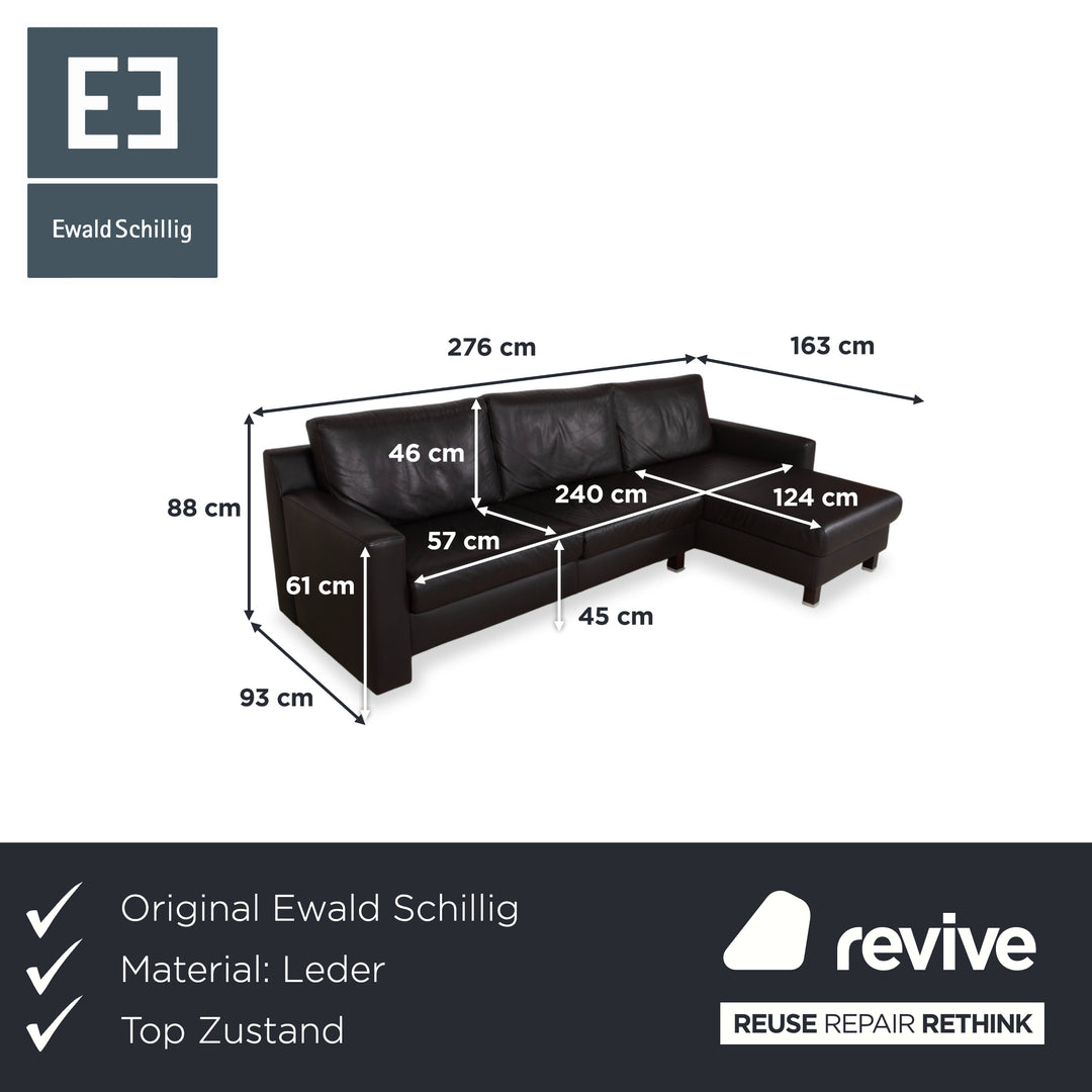 Ewald Schillig Flex Plus Leather Corner Sofa Brown Sofa Couch