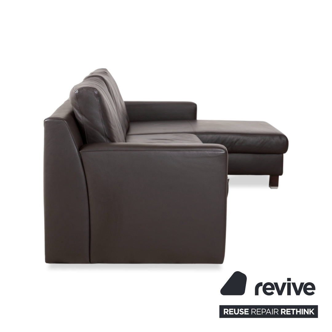Ewald Schillig Flex Plus Leather Corner Sofa Brown Sofa Couch