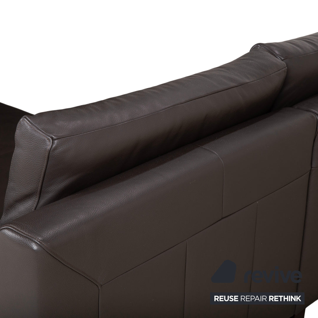 Ewald Schillig Flex Plus Leather Corner Sofa Brown Sofa Couch