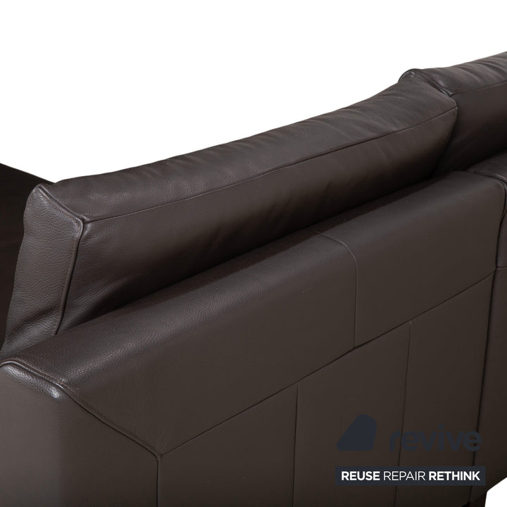 Ewald Schillig Flex Plus Leather Corner Sofa Brown Sofa Couch