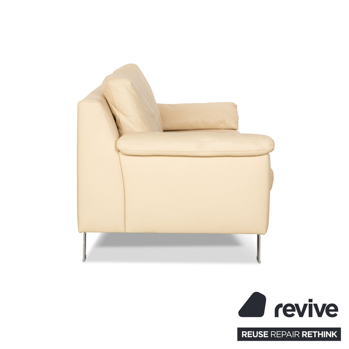 Ewald Schillig Flex Plus Leder Zweisitzer Beige Creme Sofa Couch
