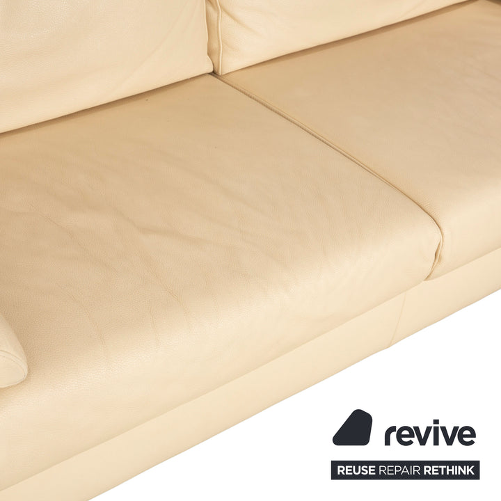 Ewald Schillig Flex Plus Leder Zweisitzer Beige Creme Sofa Couch
