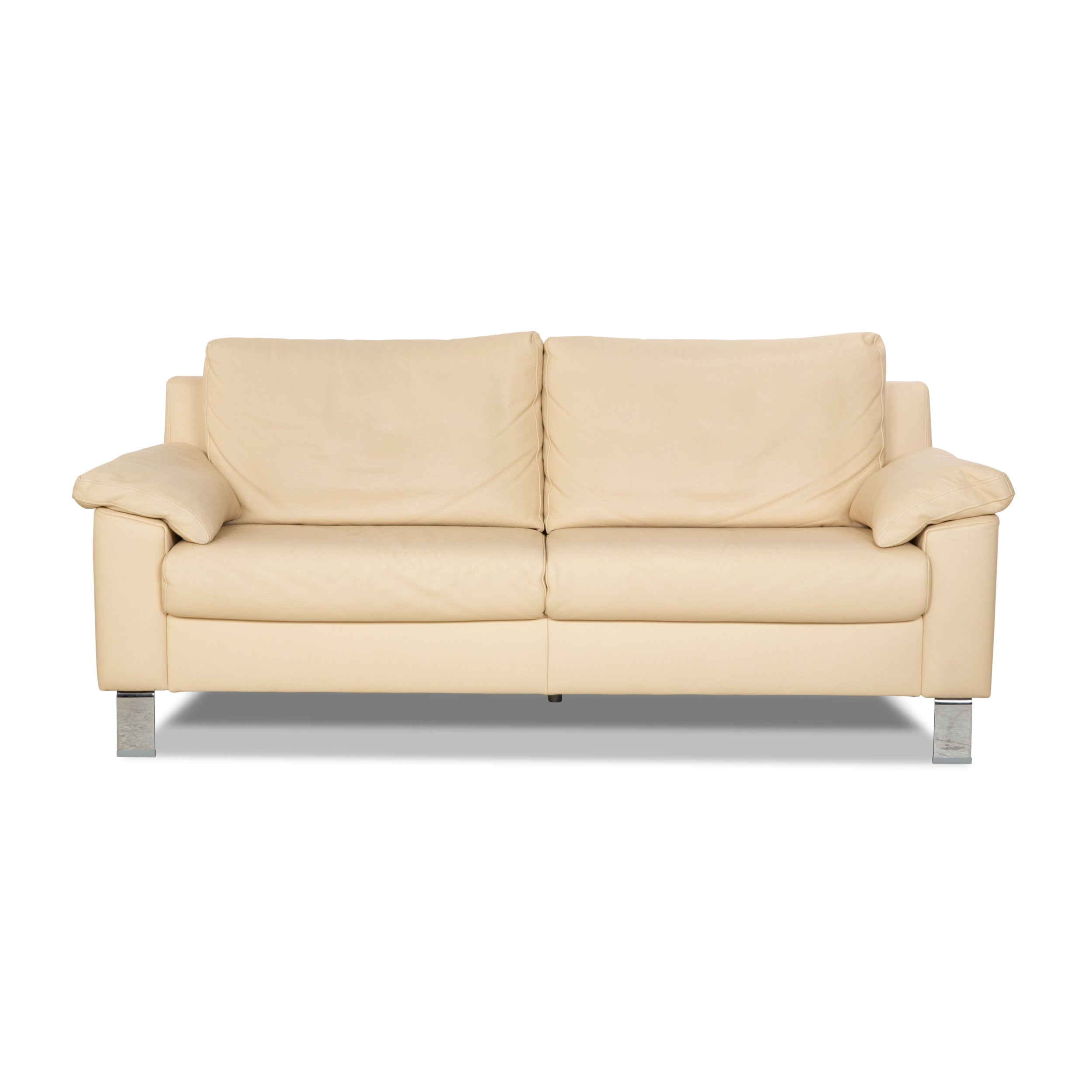 Ewald Schillig Flex Plus Leather Two-Seater Beige Cream Sofa Couch