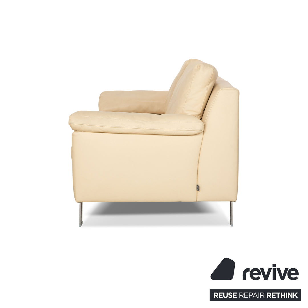 Ewald Schillig Flex Plus Leder Zweisitzer Beige Creme Sofa Couch