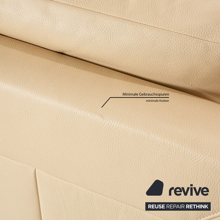Ewald Schillig Flex Plus Leder Zweisitzer Beige Creme Sofa Couch