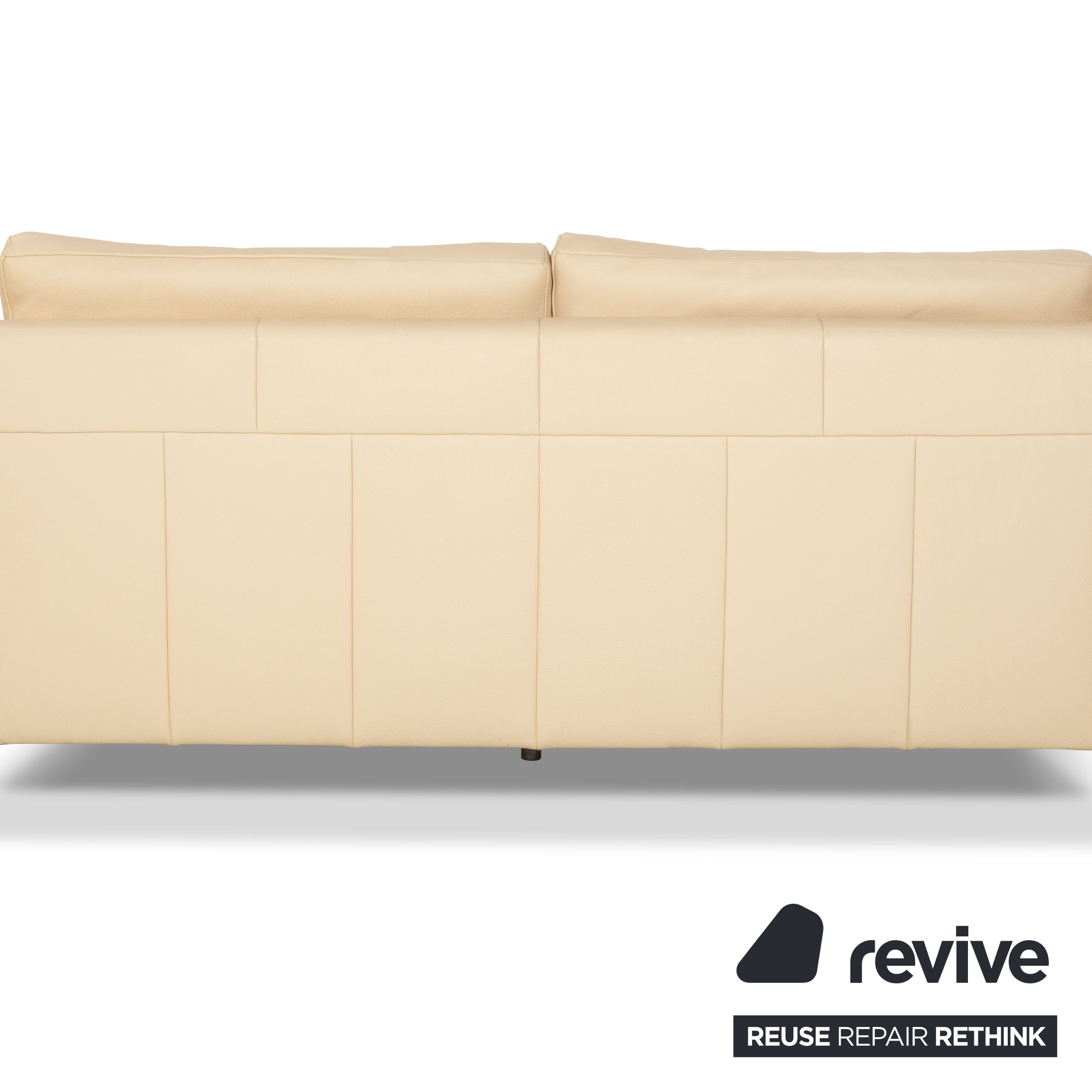 Ewald Schillig Flex Plus Leather Two-Seater Beige Cream Sofa Couch