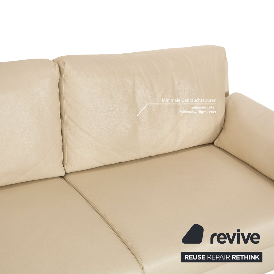 Ewald Schillig Flex Plus Leder Zweisitzer Creme Sofa Couch