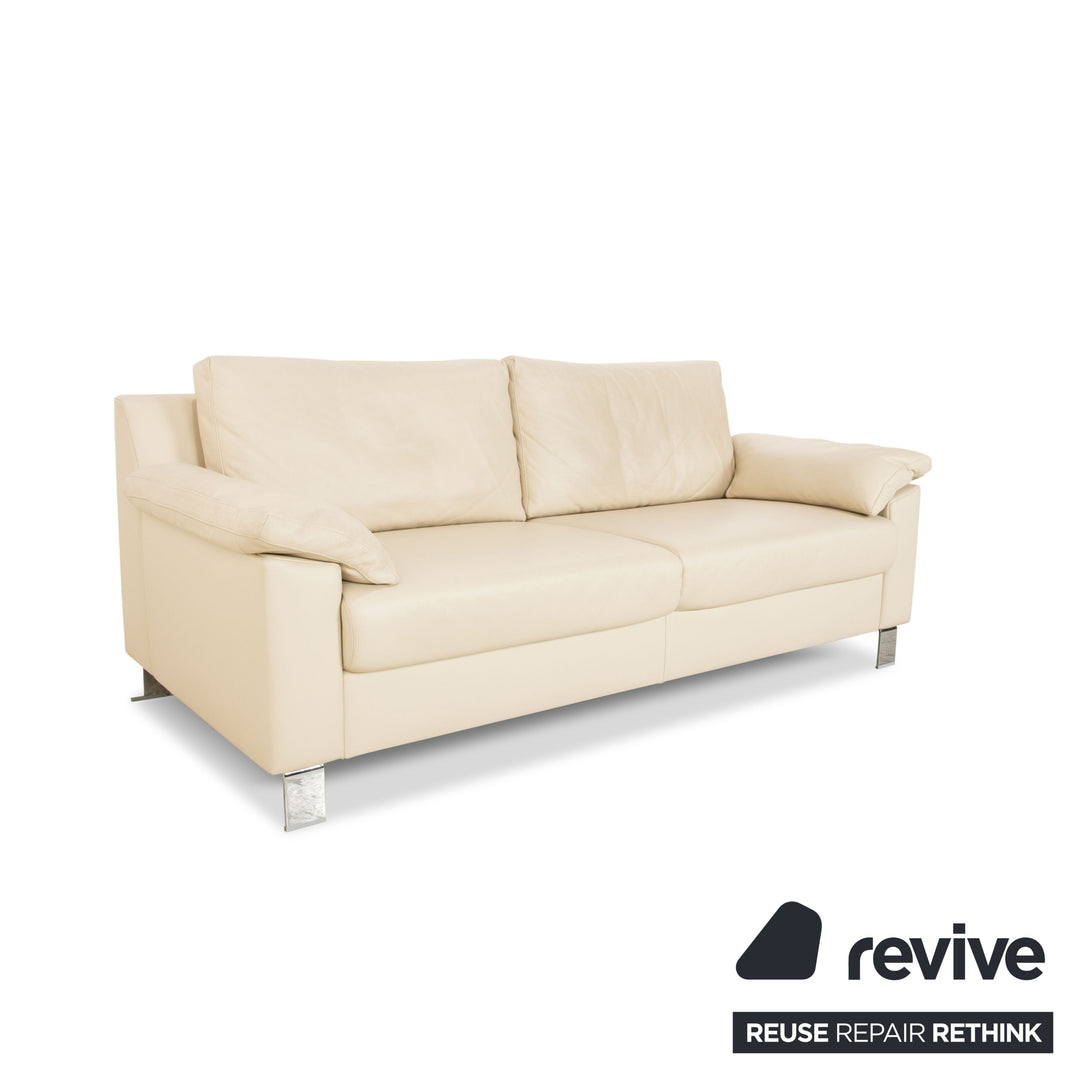 Ewald Schillig Flex Plus Leder Zweisitzer Creme Sofa Couch
