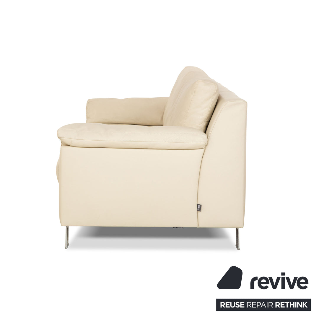 Ewald Schillig Flex Plus Leder Zweisitzer Creme Sofa Couch