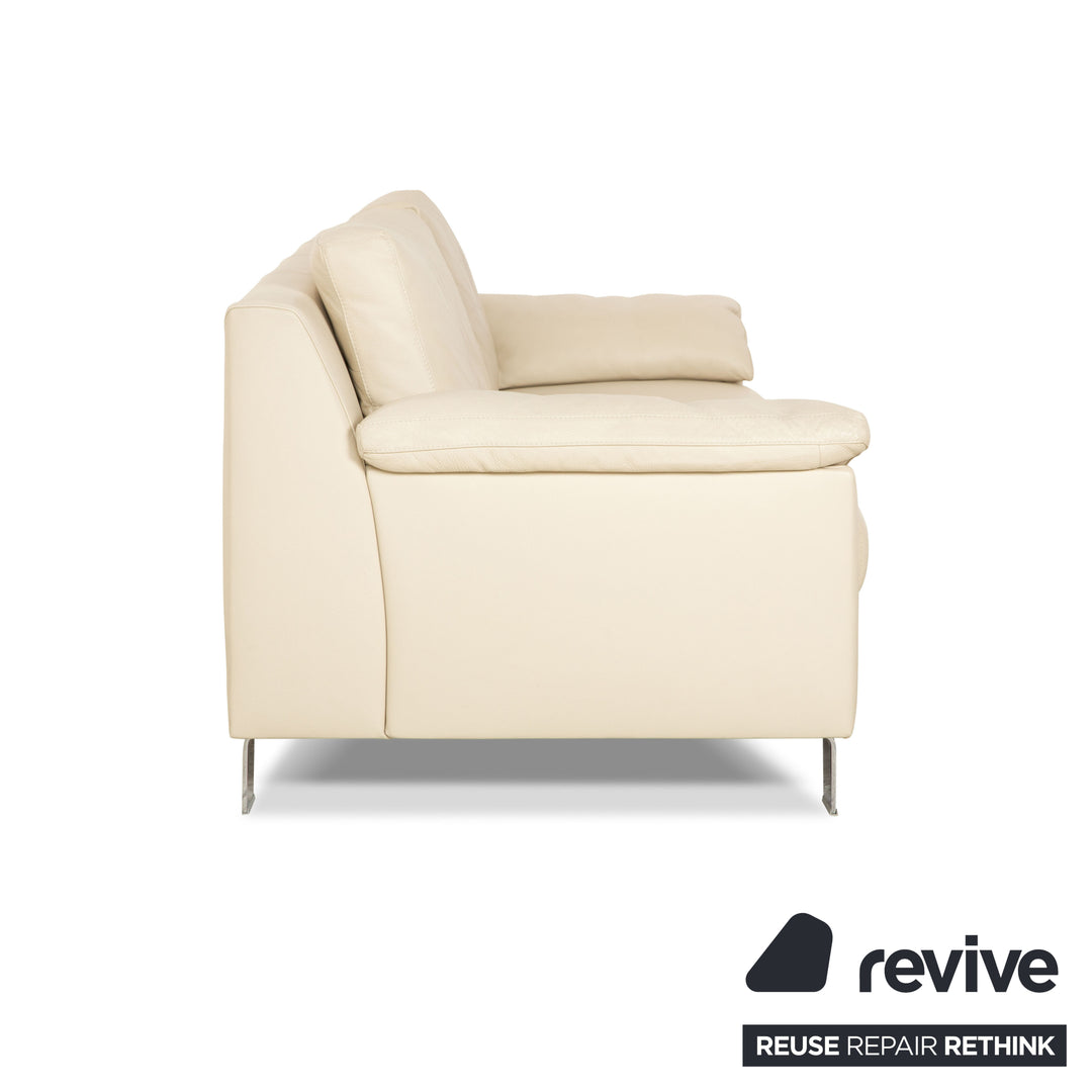 Ewald Schillig Flex Plus Leder Zweisitzer Creme Sofa Couch