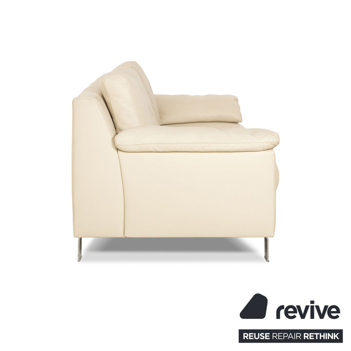 Ewald Schillig Flex Plus Leder Zweisitzer Creme Sofa Couch