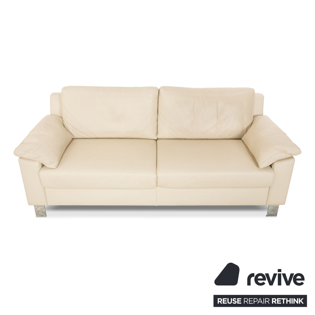 Ewald Schillig Flex Plus Leder Zweisitzer Creme Sofa Couch