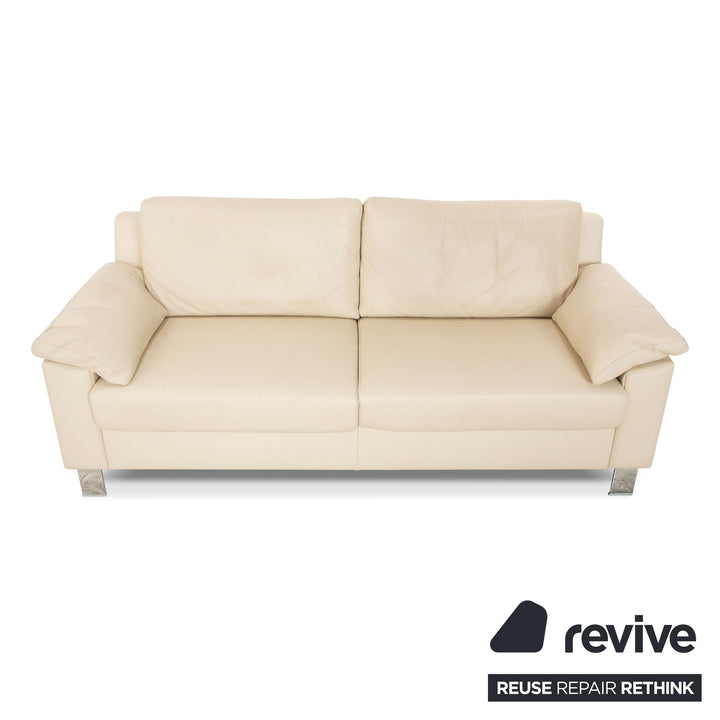 Ewald Schillig Flex Plus Leder Zweisitzer Creme Sofa Couch