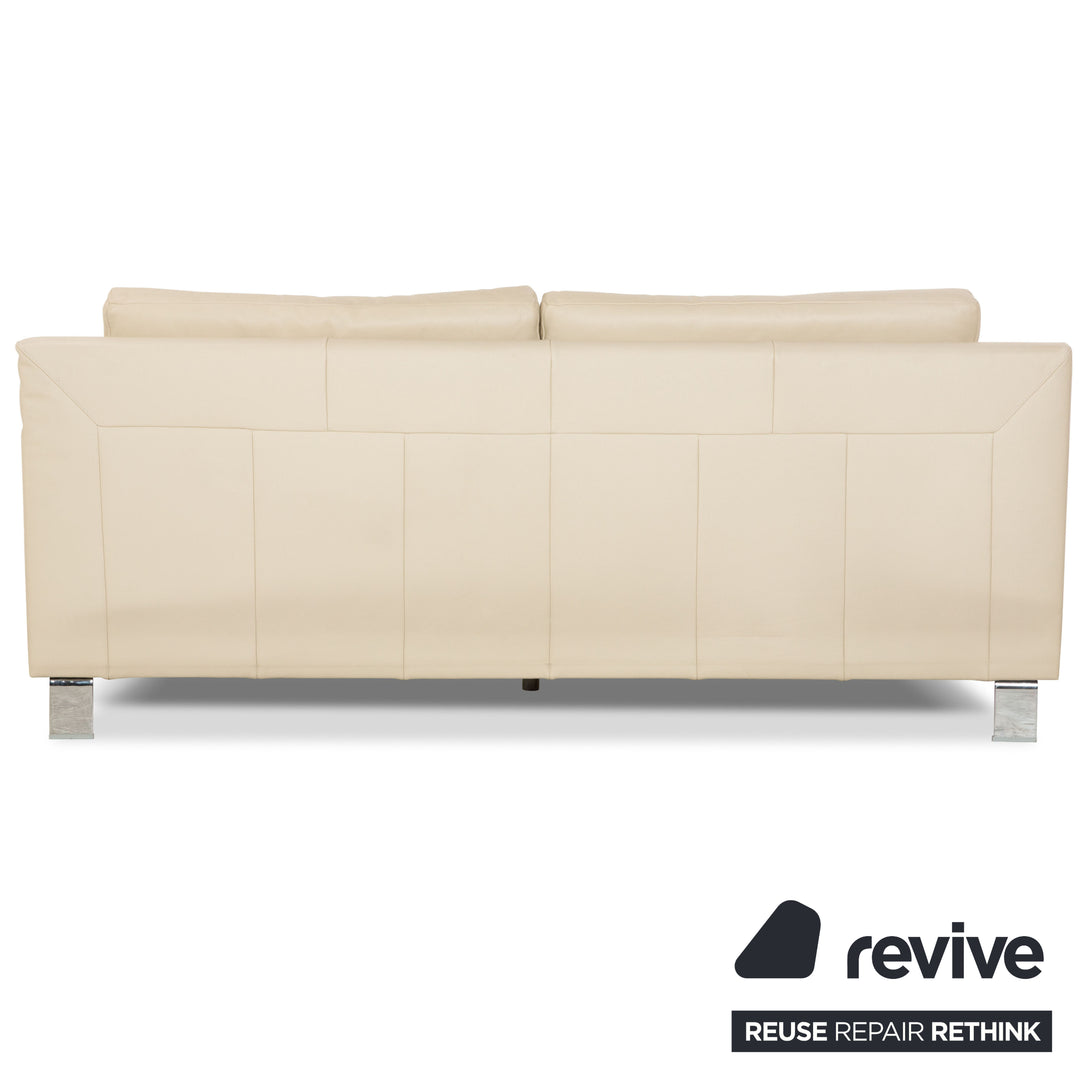 Ewald Schillig Flex Plus Leder Zweisitzer Creme Sofa Couch