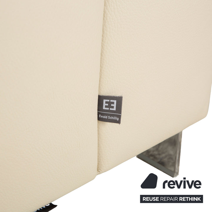 Ewald Schillig Flex Plus Leder Zweisitzer Creme Sofa Couch