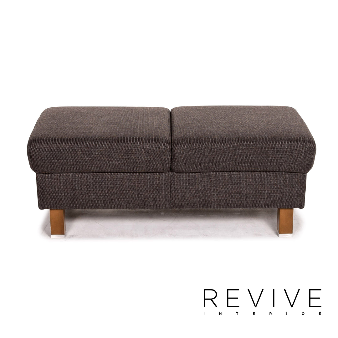 Ewald Schillig Flex Plus ensemble de canapés gris anthracite 1x deux places 1x tabouret