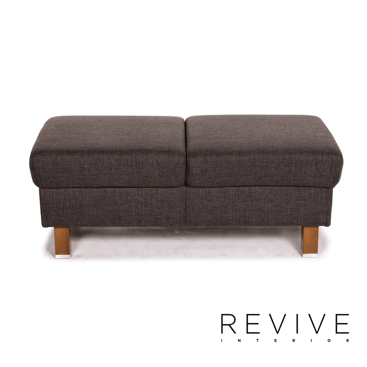Ewald Schillig Flex Plus ensemble de canapés gris anthracite 1x deux places 1x tabouret