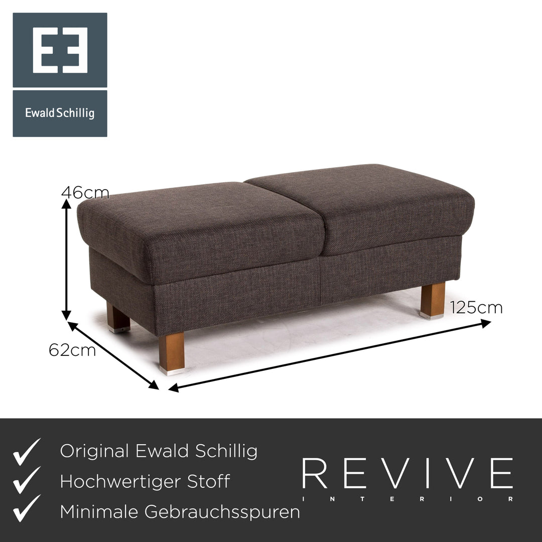 Ewald Schillig Flex Plus ensemble de canapés gris anthracite 1x deux places 1x tabouret