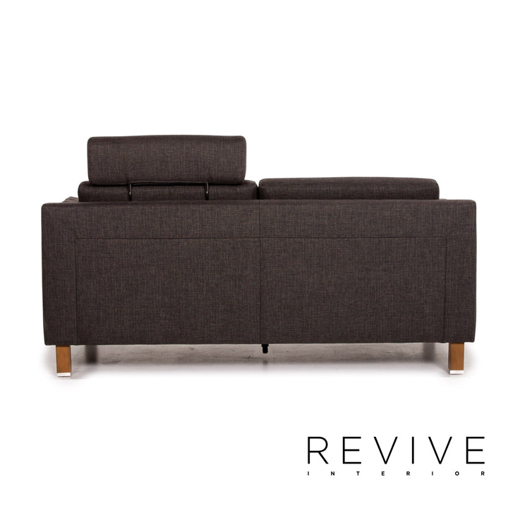 Ewald Schillig Flex Plus ensemble de canapés gris anthracite 1x deux places 1x tabouret