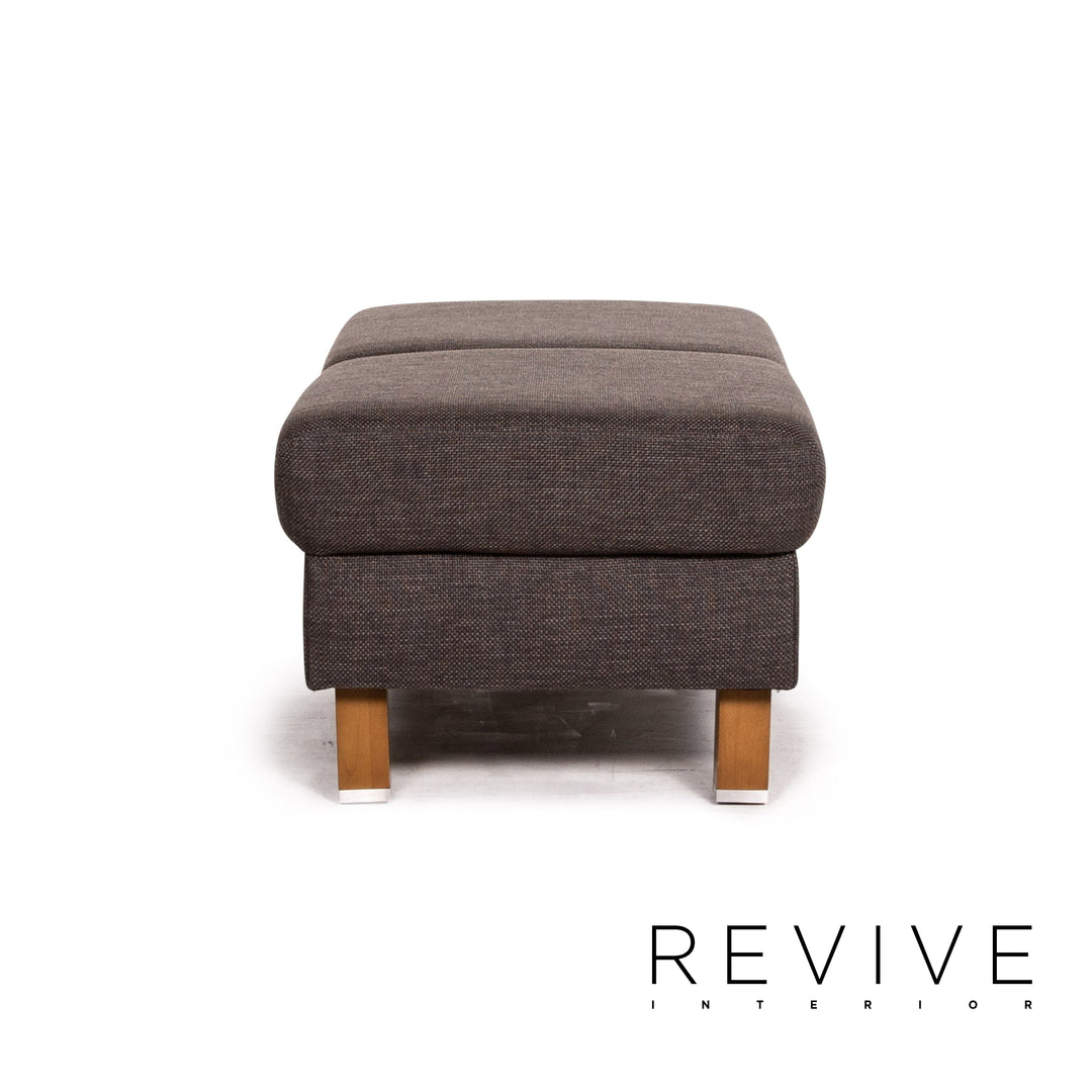 Ewald Schillig Flex Plus ensemble de canapés gris anthracite 1x deux places 1x tabouret