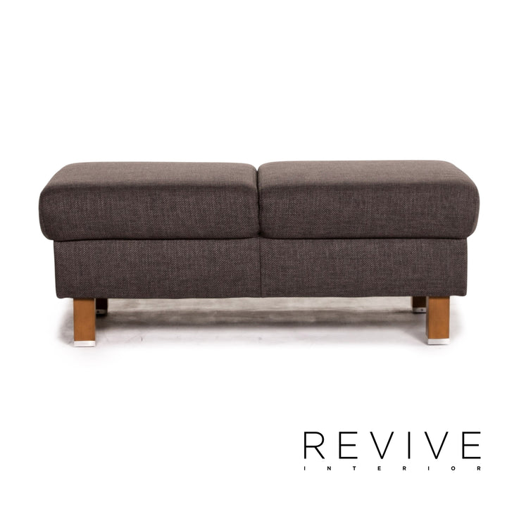 Ewald Schillig Flex Plus ensemble de canapés gris anthracite 1x deux places 1x tabouret