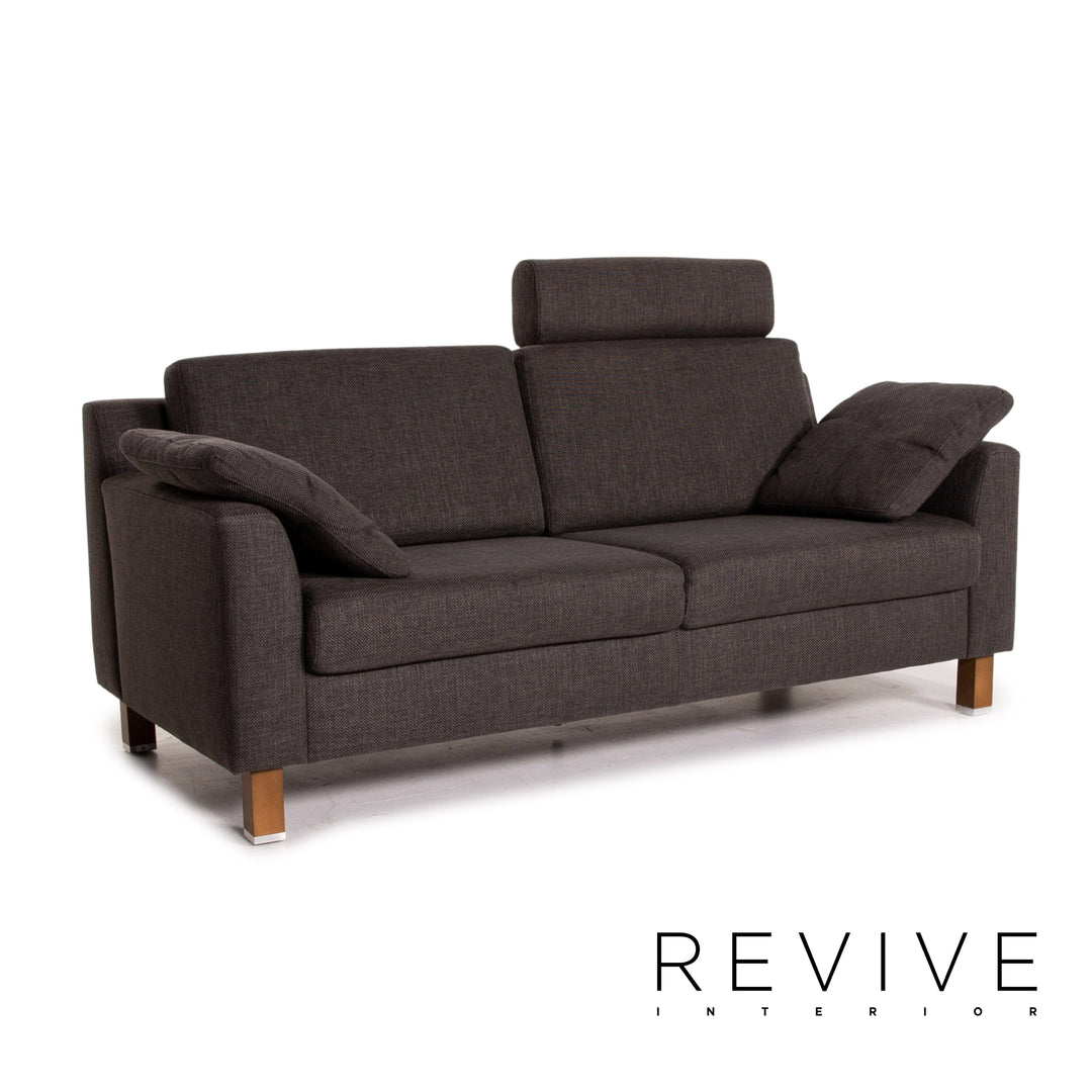 Ewald Schillig Flex Plus ensemble de canapés gris anthracite 1x deux places 1x tabouret