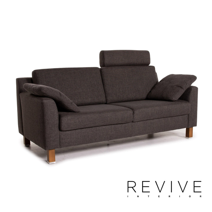 Ewald Schillig Flex Plus ensemble de canapés gris anthracite 1x deux places 1x tabouret