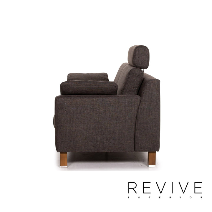 Ewald Schillig Flex Plus ensemble de canapés gris anthracite 1x deux places 1x tabouret