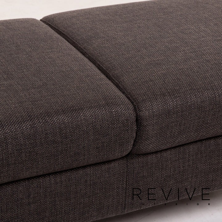 Ewald Schillig Flex Plus ensemble de canapés gris anthracite 1x deux places 1x tabouret