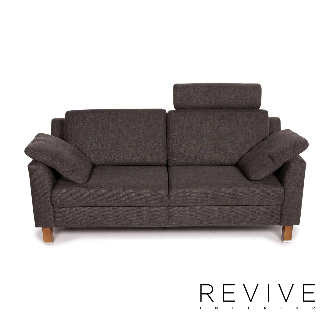 Ewald Schillig Flex Plus ensemble de canapés gris anthracite 1x deux places 1x tabouret