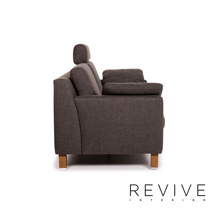 Ewald Schillig Flex Plus ensemble de canapés gris anthracite 1x deux places 1x tabouret
