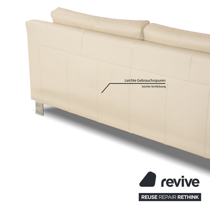 Ewald Schillig Flex Plus ensemble de canapés en cuir deux places beige crème