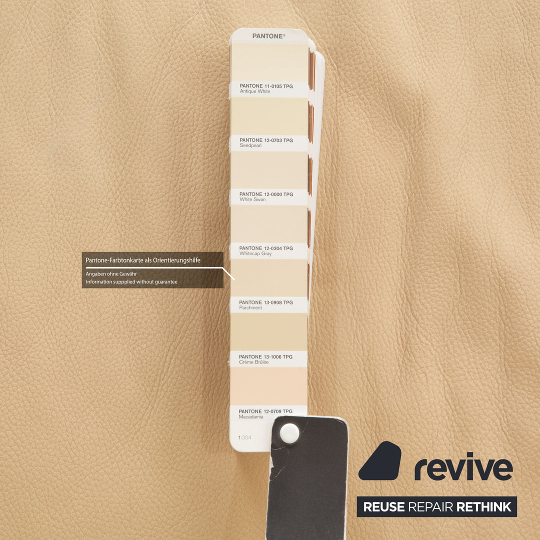 Ewald Schillig Flex Plus Sofa Set Leather Two-Seater Beige Cream Couch