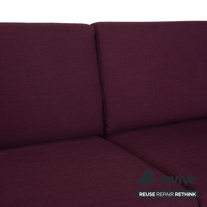 Ewald Schillig Flex Plus Fabric Three-Seater Sofa Couch Purple Aubergine Red