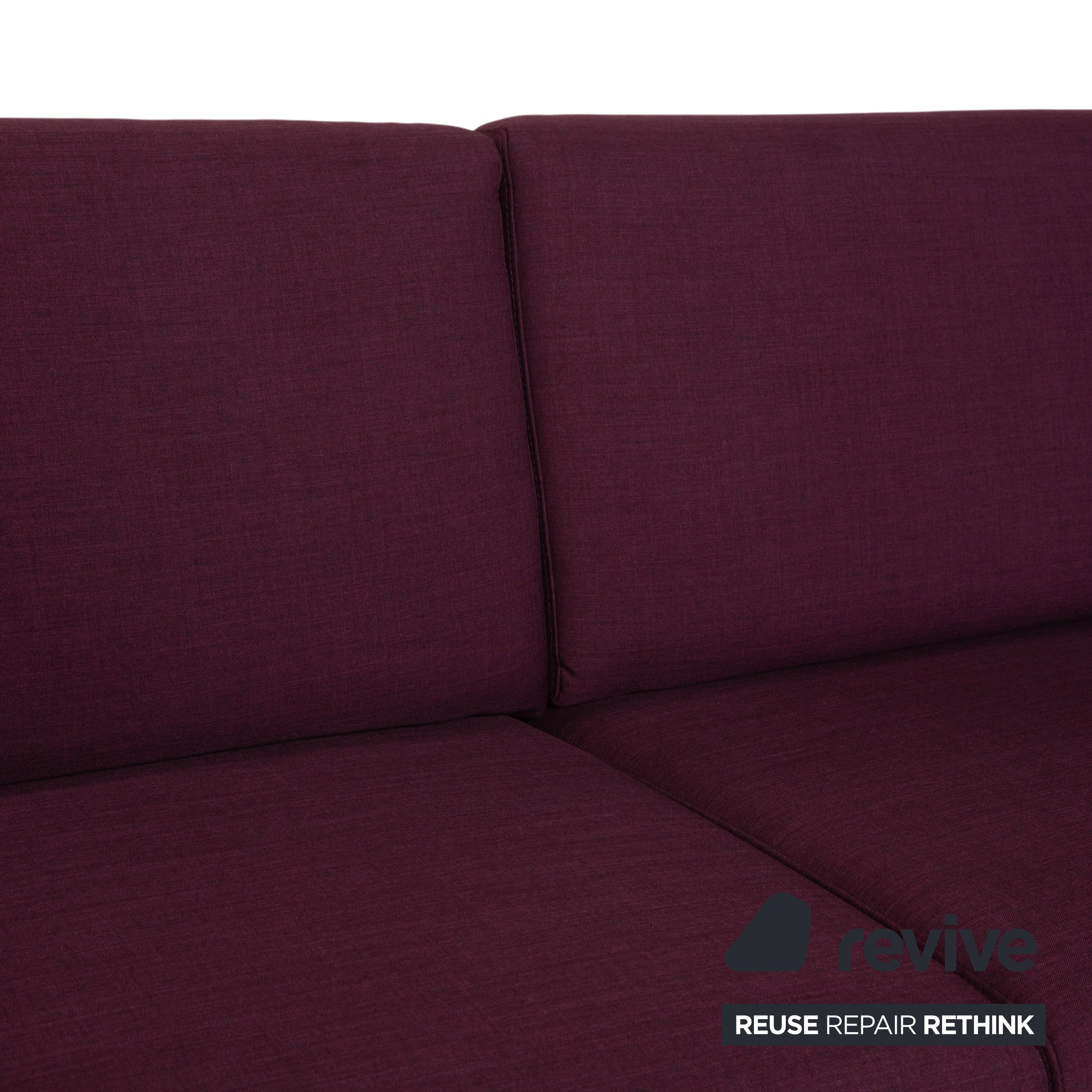 Ewald Schillig Flex Plus Stoff Dreisitzer Lila Aubergine Rot Sofa Couch