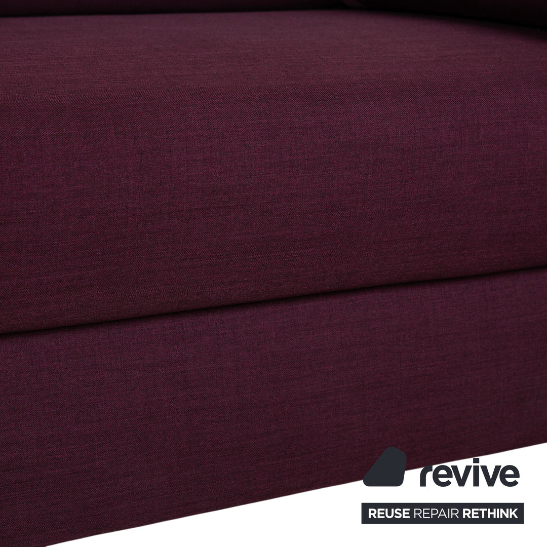 Ewald Schillig Flex Plus Fabric Three-Seater Sofa Couch Purple Aubergine Red