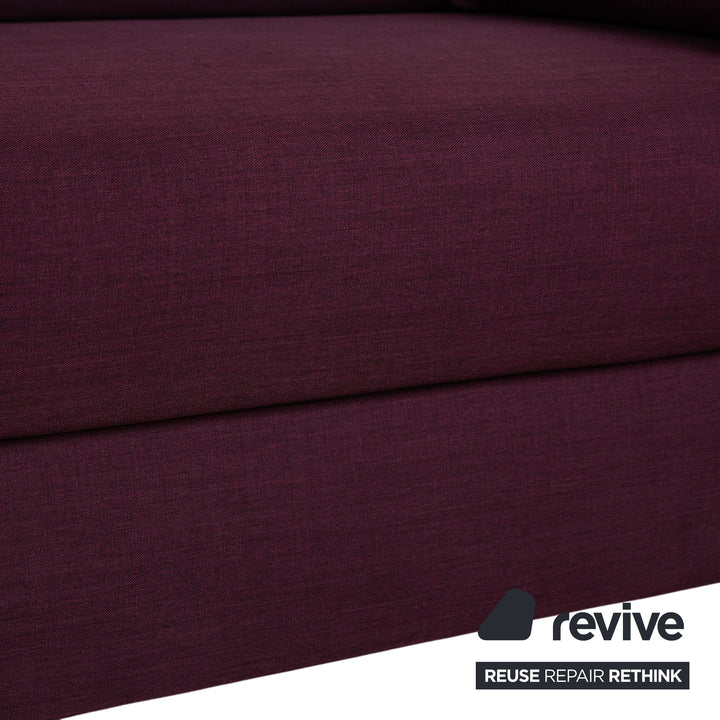 Ewald Schillig Flex Plus Fabric Three-Seater Sofa Couch Purple Aubergine Red