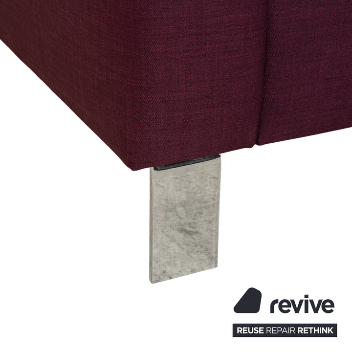 Ewald Schillig Flex Plus Fabric Three-Seater Sofa Couch Purple Aubergine Red